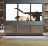 35866-MGV-CV-36X24-Texas Longhorn Wall Art – Rustic Western Bull Canvas Print, Farmhouse Animal Photography Decor for Living Room, Office, or Ranch