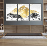 37733-MGV-CV-36X24-Golden Mountain Wall Art – Modern Abstract Landscape Canvas Print with Birds, Luxury Nature Decor for Living Room, Bedroom, or
