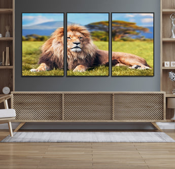 67826-MGV-CV-36X24-Majestic Lion Wall Art – King of the Jungle Canvas Print, Safari Wildlife Decor for Living Room, Office, or Man Cave