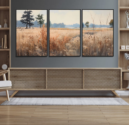 98822-MGV-CV-36X24-Autumn Meadow Wall Art – Tranquil Grassland Landscape Canvas Print, Rustic Country Decor for Living Room, Bedroom or Farmhouse