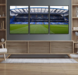 59508-MGV-FC-60X30-3P_Black-Chelsea Stadium Wall Art – Stamford Bridge Football Arena Canvas Print, Iconic Soccer Artwork for Living Room, Office, Game Room