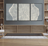 25547-MGV-CV-36X24-Tree Ring Wall Art Canvas Print, Framed Linocut Tree Ring Art Picture Print, Wood Texture Perfect Minimalist Farmhouse Decor