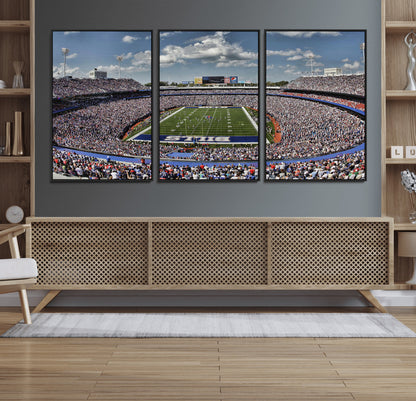 76491-MGV-CV-36X24-Buffalo Bills Stadium Wall Art Canvas Print, Framed Bills Stadium Art Picture Print, Highmark Stadium Perfect Sport Room Decor