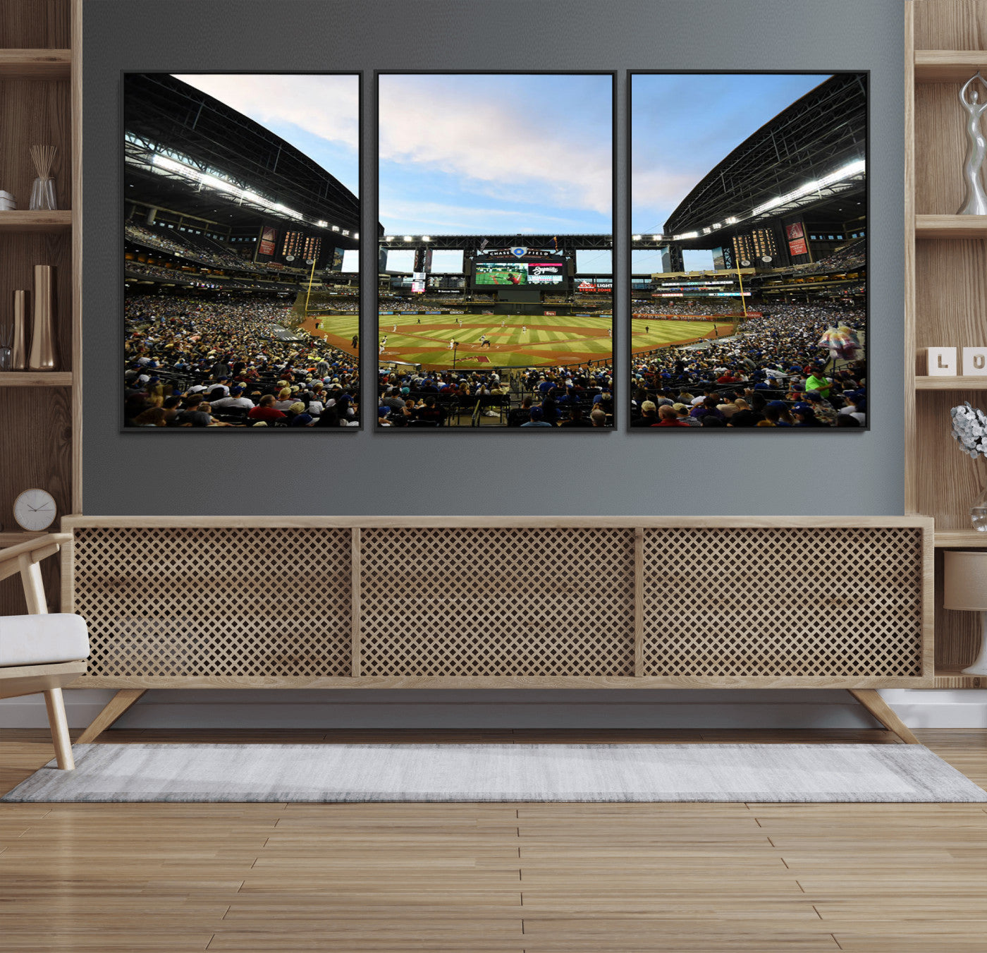 92672-MGV-CV-36X24-Chase Field Stadium Wall Art Canvas Print, Framed Arizona Stadium Art Picture Print, Chase Stadium Perfect Sports Room Decor