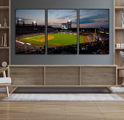 17415-MGV-CV-36X24-Philadelphia Phillies Stadium Wall Art Canvas Print, Framed Citizens Bank Park Art Picture Print, Phillies Stadium Field Perfect