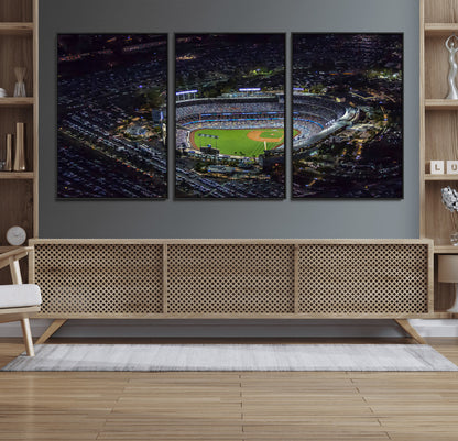 16515-MGV-CV-36X24-Dodgers Stadium Wall Art Canvas Print, Framed Baseball Stadium Art Picture Print, Dodgers Field Perfect Sport Room Decor Artwork