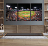 47365-MGV-FC-60X30-3P_Black-Fenway Park Stadium Wall Art Canvas Print, Framed Boston Baseball Stadium Art Picture Print, MLB Stadium Field Perfect Sport Room