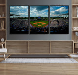 37127-MGV-FC-60X30-3P_Black-Kauffman Stadium Wall Art Canvas Print, Framed Kansas City Royals Field Art Picture Print, Baseball Stadium Perfect Sport Room