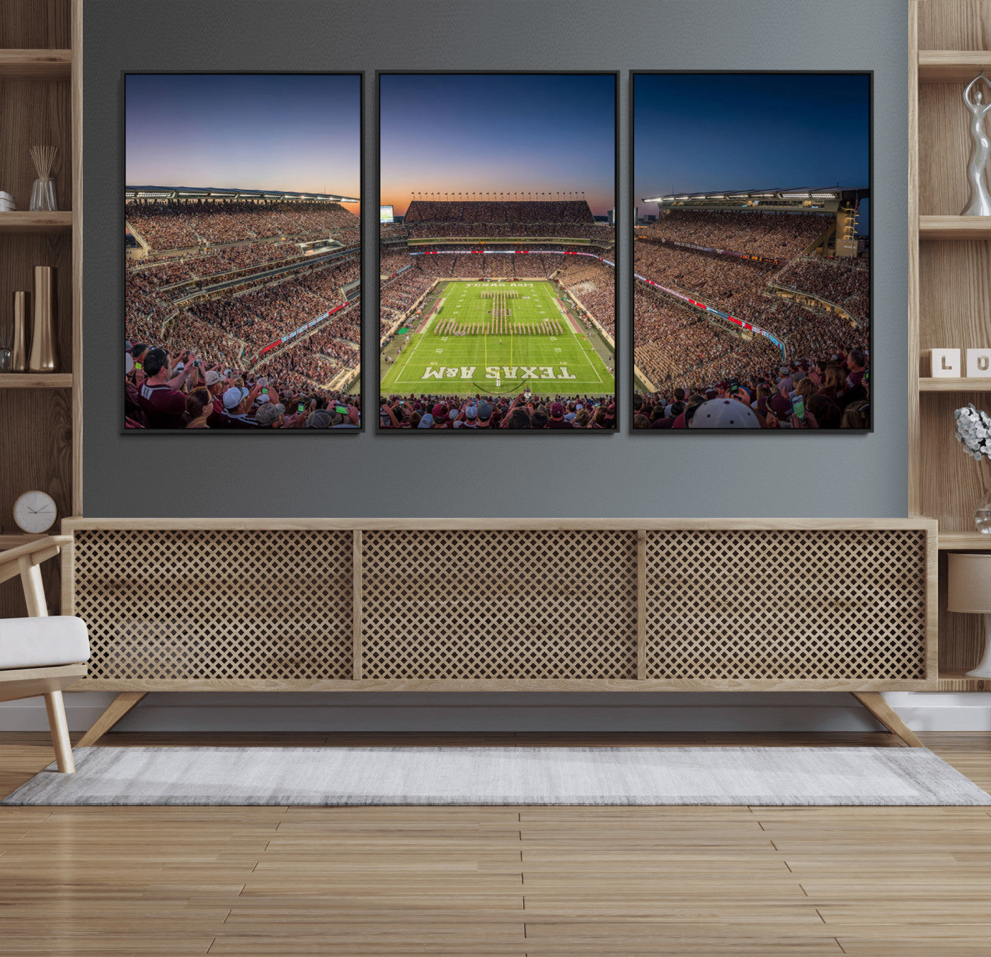 17421-MGV-CV-36X24-Kyle Field Wall Art Canvas Print, Framed Texas Stadium Art Picture Print, Kyle Field Stadium Perfect Sport Room Decor Artwork