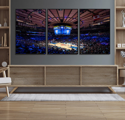 20491-MGV-FC-60X30-3P_Black-Madison Square Garden Wall Art Canvas Print, Framed New York Stadium Art Picture Print, MSG Stadium Perfect Sport Room Decor