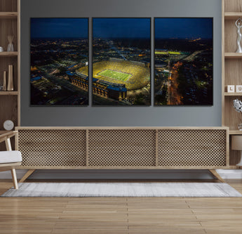 52519-MGV-CV-36X24-Michigan Football Stadium Wall Art Canvas Print, Framed Michigan Stadium Art Picture Print, Michigan Wolverines Field Perfect