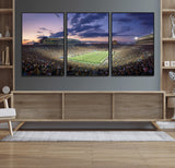 50825-MGV-FC-60X30-3P_Black-Notre Dame Stadium Wall Art Canvas Print, Framed Indiana Stadium Art Picture Print, Football Stadium Perfect Sports Room Decor