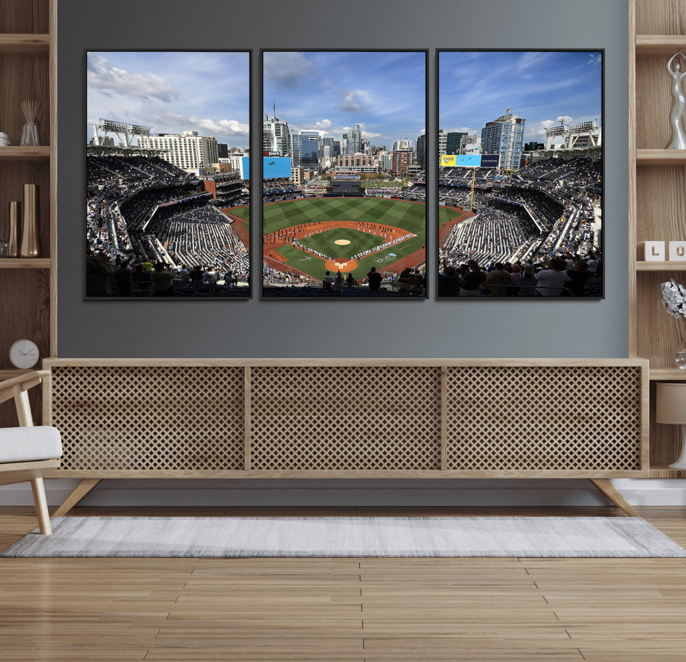 87122-MGV-CV-36X24-Petco Park Field Wall Art Canvas Print, Framed San Diego Stadium Art Picture Print, Petco Park Stadium Perfect Sport Room Decor