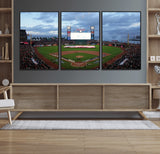 44631-MGV-CV-36X24-Oracle Park Stadium Wall Art Canvas Print, Framed San Francisco Giants Art Picture Print, Giants Stadium Field Perfect Sports Room