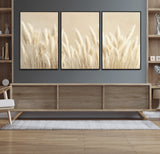 81444-MGV-CV-36X24-Pampas Grass Wall Art Canvas Print, Framed Beige Pampas Grass Art Picture Print, Minimalist Beige Perfect Minimalist Nature Decor