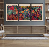 51280-MGV-CV-36X24-Abstract Yayoi Kusama Wall Art Canvas Print, Framed Japanese Wabi Sabi Art Picture Print, Yayoi Kusama Perfect Abstract Modern