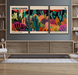 45711-MGV-CV-36X24-Yayoi Kusama Wall Art Canvas Print, Framed Abstract Yayoi Kusama Art Picture Print, Japanese Wabi Sabi Perfect Modern Abstract