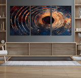 10017879-MGV-CV-36X24-Wood Tree Ring Wall Art Canvas Print, Framed Natural Wood Art Picture Print, Rustic Tree Slice Perfect Rustic Decor Artwork