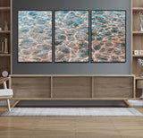 26580287-MGV-CV-36X24-Clear Water Wall Art Canvas Print, Framed Sunlit Ripples Art Picture Print, Ocean Texture Perfect Modern Coastal Decor Artwork