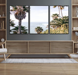 51404565-MGV-FC-60X30-3P_Black-Palm Trees Wall Art Canvas Print, Framed Ocean Breeze Art Picture Print, Coastal View Perfect Tropical Coastal Decor Artwork