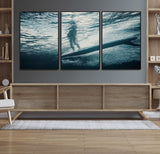 71192524-MGV-FC-60X30-3P_Black-Submerged Surf Wall Art Canvas Print, Framed Underwater Perspective Art Picture Print, Ocean Surf Perfect Coastal Adventure Decor