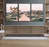 12540952-MGV-CV-36X24-Joshua Tree Park Wall Art Canvas Print, Framed Desert Road Art Picture Print, Sunset Drive Perfect Southwestern Boho Decor Artwork