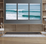 73692470-MGV-CV-36X24-Ocean Swell Wall Art Canvas Print, Framed Surf Waves Art Picture Print, Blue Water Perfect Coastal Dynamic Decor Artwork