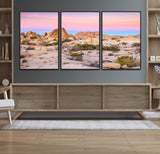 96167137-MGV-CV-36X24-Vibrant Sunset Sky Wall Art Canvas Print, Framed Joshua Tree Art Picture Print, Rugged Terrain Perfect Southwestern Boho Decor