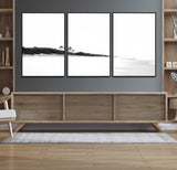 29611516-MGV-FC-60X30-3P_Black-Black White Beach Wall Art Canvas Print, Framed Palm Trees Art Picture Print, Monochrome Tropical Perfect Minimalist Coastal Decor