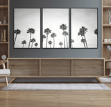 62298277-MGV-CV-36X24-Monochrome Palms Wall Art Canvas Print, Framed Minimalist Trees Art Picture Print, Silhouetted Palms Perfect Tropical Minimalist
