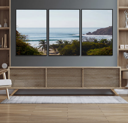 88336640-MGV-CV-36X24-Tropical Beach Scene Wall Art Canvas Print, Framed Coastal Photography Art Picture Print, Ocean Horizon Art Perfect Coastal Boho