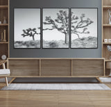 29996209-MGV-FC-60X30-3P_Black-Joshua Tree Art Wall Art Canvas Print, Framed Black White Landscape Art Picture Print, Desert Tree Decor Perfect Southwestern Boho