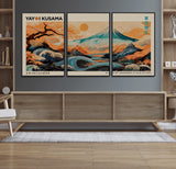 22373530-MGV-FC-60X30-3P_Black-Japanese Mt Fuji Wave Art Print – Ukiyo e Inspired Sun & Cherry Blossom Poster, Traditional Asian Landscape Painting, Modern