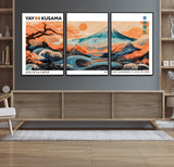 88785870-MGV-FC-60X30-3P_Black-Japanese Great Wave & Mt Fuji Wall Art – Ukiyo e Style Landscape Print with Flowing River, Autumn Mountain Poster, Oriental Asian
