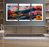 43879290-MGV-FC-60X30-3P_Black-Japanese Abstract Wall Art – Mount Fuji Cherry Blossom Canvas Print, Modern Asian Inspired Landscape Decor for Living Room,
