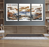 80111817-MGV-CV-36X24-Japanese Landscape Wall Art – Mount Fuji Autumn Canvas Print, Asian Inspired Nature Decor for Living Room, Bedroom, Office or