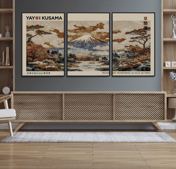 11778299-MGV-FC-60X30-3P_Black-Japanese Landscape Wall Art – Mount Fuji Canvas Print, Asian Inspired Nature Decor for Living Room, Bedroom, Office or Studio