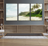 42984524-MGV-FC-60X30-3P_Black-Relaxing Beach Wall Art Canvas Print, Framed Ocean View Art Picture Print, Coastal Serenity Perfect Tropical Coastal Decor Artwork