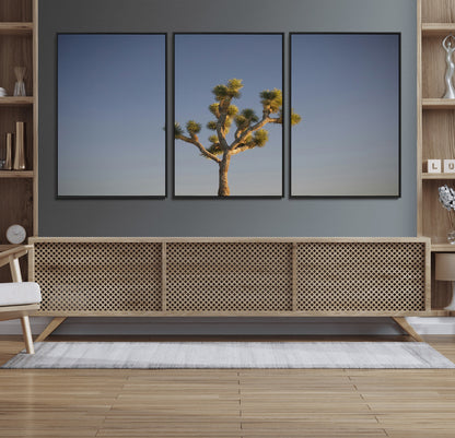 54552043-MGV-FC-60X30-3P_Black-Joshua Tree Art Wall Art Canvas Print, Framed Desert Landscape Art Picture Print, Southwestern Nature Perfect Southwestern Boho
