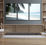 18311030-MGV-FC-60X30-3P_Black-Tropical Beach Wall Art Canvas Print, Framed Serene Ocean Art Picture Print, Palm Tree Shadows Perfect Tropical Coastal Decor