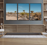35156165-MGV-FC-60X30-3P_Black-Joshua Tree Wall Art Canvas Print, Framed Desert Landscape Art Picture Print, Warm Earth Tones Perfect Southwestern Minimalist