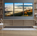 21551192-MGV-FC-60X30-3P_Black-Landscape Wall Art – Autumn Mountain View Canvas Print, Scenic Nature Photography Decor for Bedroom, Living Room, Office, Cabin or