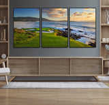 67486665-MGV-CV-36X24-Golf Course Wall Art – Pebble Beach Oceanfront Canvas Print, Coastal Fairway Photography Sports Decor for Living Room, Office, Man