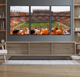 76011417-MGV-FC-60X30-3P_Black-Tennessee Volunteers Wall Art – Neyland Stadium Checkerboard Crowd Canvas Print, Vols Football Game Day Fan Perspective Sports