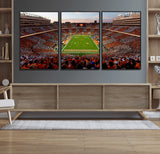 37160229-MGV-FC-60X30-3P_Black-Neyland Stadium Wall Art – Panoramic Tennessee Volunteers Sunset Canvas Print, Checkerboard Crowd Football Game Day Decor for