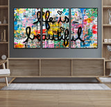 36856-MGV-CV-36X24-Life Is Beautiful Wall Art – Colorful Graffiti Canvas Print, Modern Street Style Artwork, Inspirational Decor for Living Room,