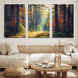 86249-MGV-CV-36X24-Sunlit Autumn Forest Path Wall Art – Peaceful Nature Scene with Fall Foliage, Calming Woods Decor for Home or Office