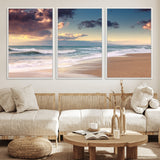42253-MGV-CV-36X24-Serene Beach Waves Wall Art – Tranquil Ocean Horizon Canvas Print, Coastal Seascape Decor for Living Room or Office Wall