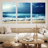 84116-MGV-CV-36X24-Ocean Wave Wall Art – Blue Sea and Beach Canvas Print, Coastal Seascape Photography Artwork for Living Room, Bedroom, or Office