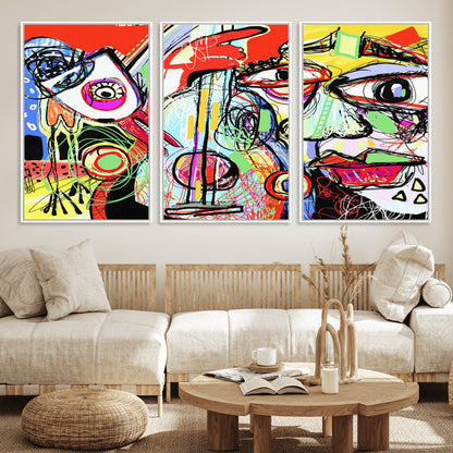 37796-MGV-CV-36X24-Picasso Style Wall Art Canvas Print, Framed Picasso Art Picture Print, Picasso Cubism Perfect Modern Abstract Decor Artwork